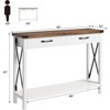 43" Console Table with Drawers, 2-Tier Farmhouse Narrow Entryway Table , Sofa Table, Console Tables for Entryway - 2 of 4