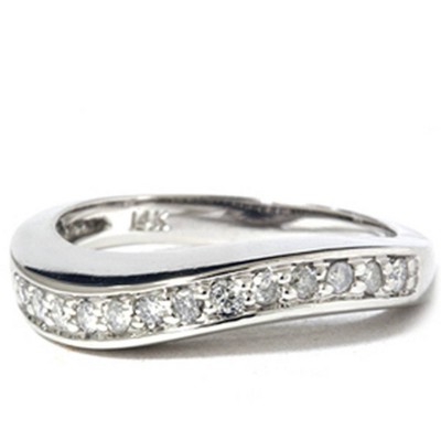 Pompeii3 1/4ct Fancy Round Diamond Anniversary Stackable Ring