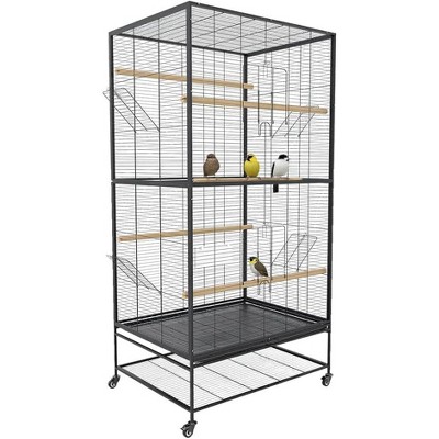Coucheta 66" Large Parrot Cage - Heavy-Duty Metal Construction with Storage Shelf for Mid-Sized Parrots like Cockatiels, Conures