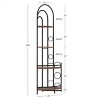 Arched Metal Corner Console Bookshelf,Plant Stand with Wood Shelves,Freestanding 4-Tier Small Spaces Storage Display Shelf-Baofuwish - 3 of 4