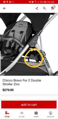 chicco bravo for 2 double stroller zinc