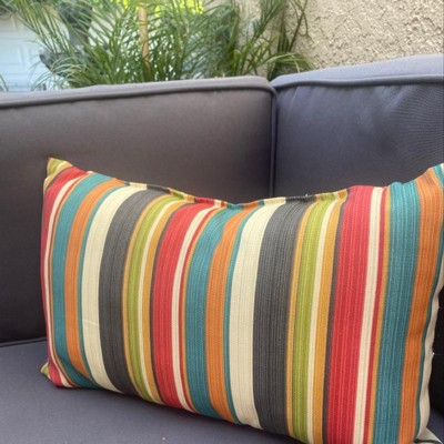 La Jolla Outdoor Striped Water Resistant Square Throw Pillows - Set of 4  Dark Teal/White -, Set of 4 - Foods Co.