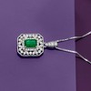 Ross-Simons 0.60 Carat Emerald and .25 ct. t.w. Diamond Pendant Necklace in Sterling Silver - 2 of 3