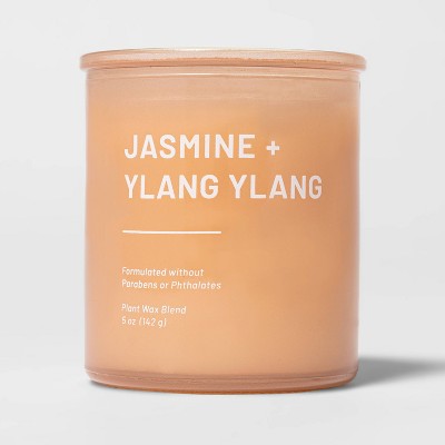 Tinted Glass Jasmine + Ylang Ylang Jar Candle Light Orange - Threshold™