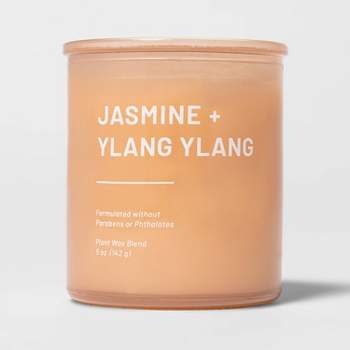 Tinted Glass Jasmine + Ylang Ylang Jar Candle Light Orange - Threshold™