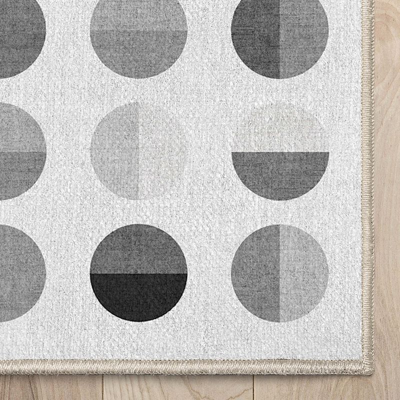 Well Woven Geometric Modern Washable Area Rug -Overlapping Circles Dark - For Living Room, Dining Room and Bedroom, 5 of 9