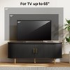 TiramisuBest 55" TV Stand with Power Outlet for TVs up to 60", Entertainment Center with Storage, Modern Media Console with Sliding Doors,Walnut - 4 of 4