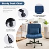 Okak Modern Adjustable Armless Home Office Desk Chair with Criss Cross  Legs,Velvet/Linen Swivel Task Chair for Office,Study,Studio - 3 of 4