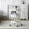 SKONYON 3 Tier Rolling Cart Utility Cart with Lockable Wheels Rolling Metal Storage Easy Move - 2 of 4