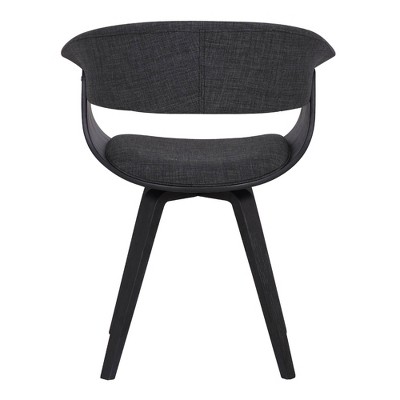 Modern Charcoal Upholstered Dining Chair with Black Wood Finish