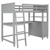 PAGED Simple Wooden Loft Bed Bunk Bed, Twin Size Bed Frame with Inclined Ladder and Guardrail for Kids, Teens, Adults - 4 of 4
