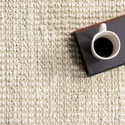 Handwoven Off-White Chunky Jute 2' 6" x 6' Runner Rug