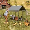 Large Metal Chicken Coop with Waterproof Cover - 120"x40"x40" Outdoor Chicken Run for 12-20 Chickens, Ducks, (Sliver) - 4 of 4
