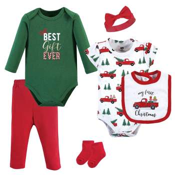 Hudson Baby Infant Girl Cotton Layette Set, Christmas Gift