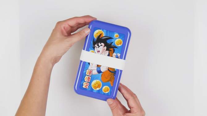 Dragon Ball Z Orange and Blue Goku Single Portion Compartment Bento Lunch Box Multicoloured, 2 of 6, play video