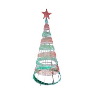 Season's Designs 10' Metal Red Green Spiral Christmas Tree Decoration with 3000 LED Multicolored Lights Indoor and Outdoor Use, Ground Freestanding - 1 of 1