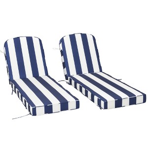 KINWELL Set of 2 Extra Thick Outdoor Chaise Lounge Cushions (5-inch Thick) - 1 of 4