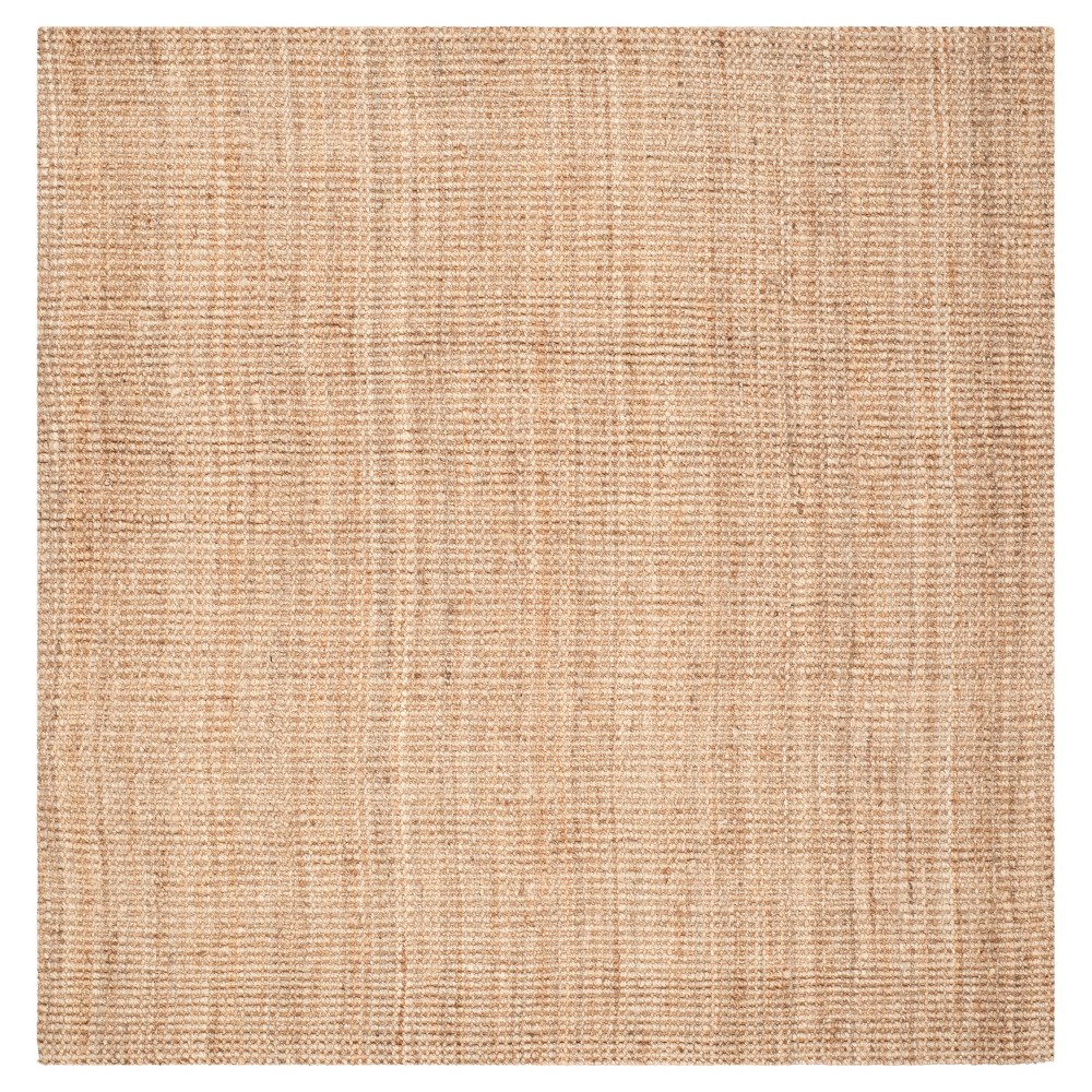 Natural Solid Loomed Square Accent Rug 4'x4'