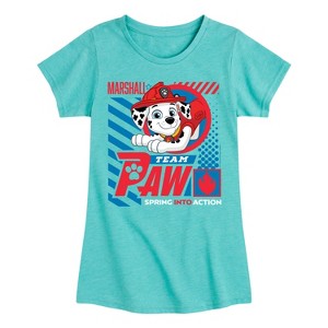 Girls' - Paw Patrol - Team Paw Marshall Fitted Short Sleeve Graphic T-Shirt - 1 of 4