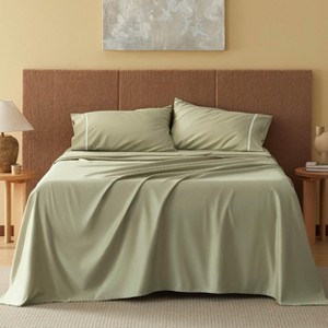 100% Cotton Sheets Set - 500 Thread Count Cotton Sateen Bedsheets, Luxury Hotel Quality, Soft & Breathable Bedsheets, 16" Deep Pocket, 4-Piece, Includ - 1 of 4