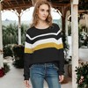 Anna-Kaci Women's Long Sleeve Color Block Striped Casual Pullover Sweater for Casual Looks - 4 of 4