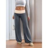 Women's Casual Sweatpants Loose Fit Sport Contrast Colorblock Low Rise Trousers Fold Over Waist Baggy Wide Leg Pants - 3 of 4