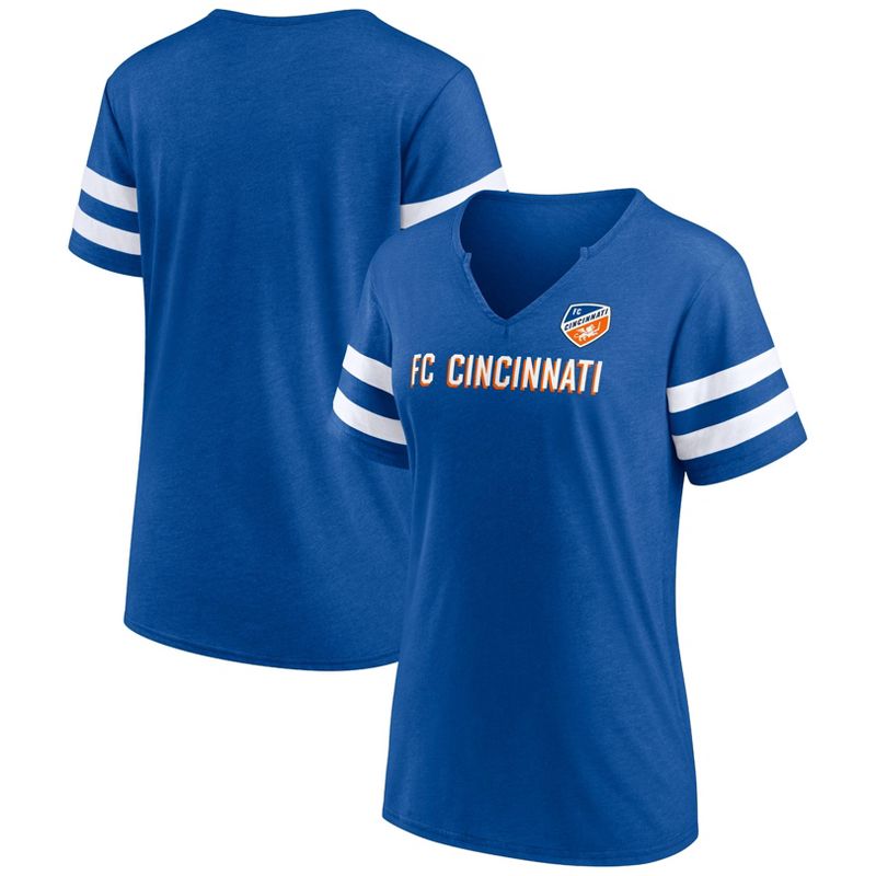 MLS FC Cincinnati Women&#39;s Split Neck Team Specialty T-Shirt, 1 of 4