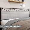 homfan Queen Bed Frame with Headboard, Industrial Platform Bed Frame with 14 Strong Metal Slats Support, 11'' Under-Bed Storage, Grey - 3 of 4