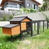 Gulches 36in H x 72in W x 28in D Farmhouse Chicken Rabbit Hutch 1 Pack Black Brown Large Wooden Coop - 4 of 4
