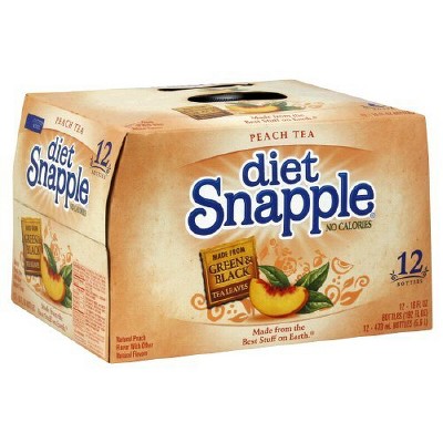 Snapple Peach Tea Diet - 16 Fl Oz (Pack of 12)