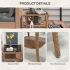 MOEPISY Rattan Side Table, with Storage Shelf, Aluminum Frame Square, Coffee Table with Tempered Glass Top - 2 of 4