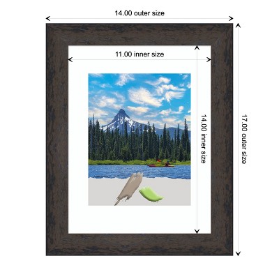 Dappled Black Brown Matte Wood Rectangle Picture Frame