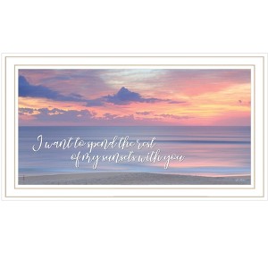 HomeRoots Rest of My Sunsets White Framed Print Wall Art - 1 of 3