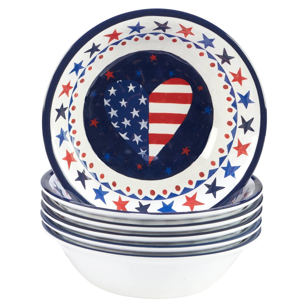 Photos - Other kitchen utensils Certified International Set of 6 Stars and Stripes All Purpose Bowls  