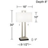 Possini Euro Design Modern Table Lamp with Black Marble Riser 30" Tall Brushed Nickel Black Fabric Shade for Bedroom Living Room - 4 of 4