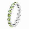 Black Bow Jewelry 3.5mm Sterling Silver with Lt Green Crystals Stackable Band - 3 of 4