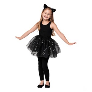 Joyfy Halloween Girl's Animals Costume Set with Tutu, Headband Collar and Tail, Cosplay Accessory Kit Cat Accessories Set with Tutu, Ears and Tail - 1 of 4