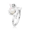 Ross-Simons 5.5-6mm Cultured Pearl Cat Ring With Enamel in Sterling Silver - 3 of 4