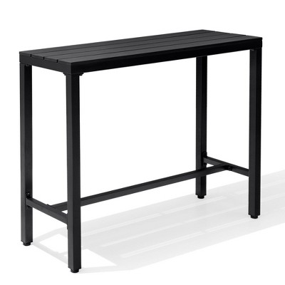 Crestlive Products Outdoor Bar Table Rectangle Patio Counter Height Table High Pub Table with Waterproof Top and Sturdy Metal Frame