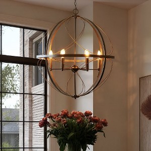 Urban Ambiance Luxury Farmhouse Chandelier 31.875''H x 28''W,  Olde Bronze Finish,  Omaha Collection, UHP4402 - 1 of 4