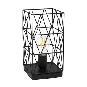 Creekwood Home Metal Cage Table Lamp Black - 1 of 4
