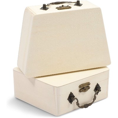 hinged wooden craft boxes
