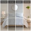 3Pcs Solid Light Weight Duvet Set, Medallion Pattern Woven Tufted Breathable Bed Set for All Seasons with Matching Shams - 2 of 4