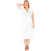 LA LEELA Women's Summer Short Vacation Beachwear Long Bathing Suit Front Tie Swimsuit Cover Ups for Women - 4 of 4