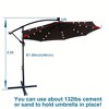 Sapphtopaz 10Ft Outdoor Umbrella Waterproof Sun Shades Cantilever Umbrellas with Crank and Cross Base for Garden, Pool, Backyard, Patio - 4 of 4