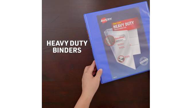 Avery 670 Sheet 3" Heavy Duty Ring Binder Blue, 2 of 5, play video