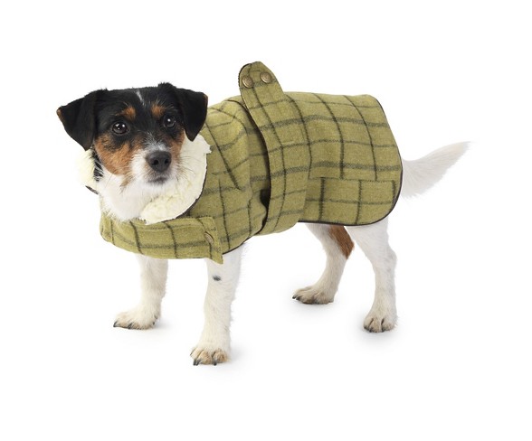 House of Paws Green Tweed Dog Jacket- Medium