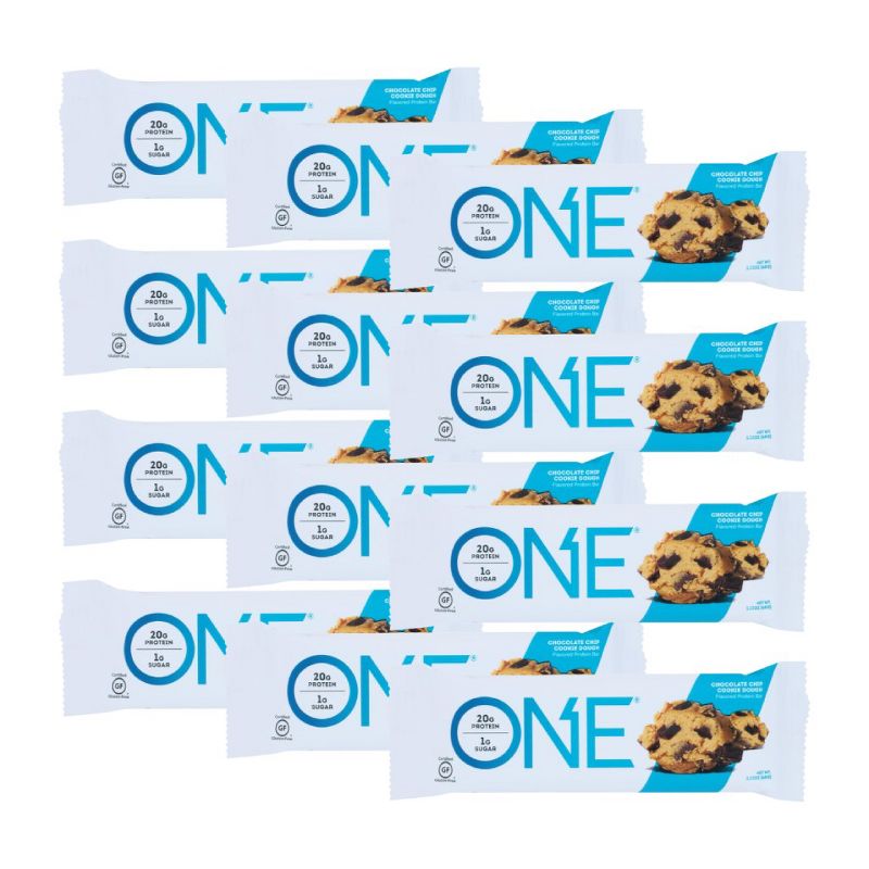 One Bar Chocolate Chip Cookie Dough Protein Bar - Case of 12/60 grm, 1 of 8