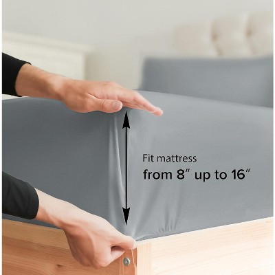 Steel Blue Twin Size Microfiber Deep Pocket Sheet Set