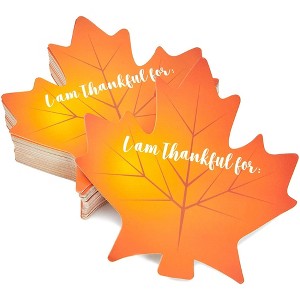 Blue Panda Thanksgiving Table Place Cards, Maple Leaf Cutouts (50 Count) - 1 of 3